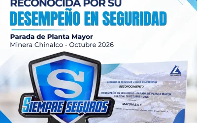 MACOM recibe reconocimiento de Minera Chinalco por su desempeño en seguridad